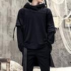 Mock Two Piece Hoodie Black - One Size
