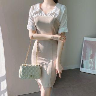 Inset Shirt Sheath Dress