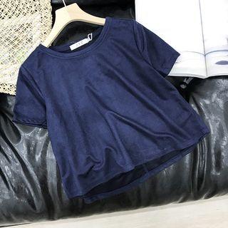 Short-sleeve Plain T-shirt Sapphire Blue - M