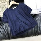 Short-sleeve Plain T-shirt Sapphire Blue - M