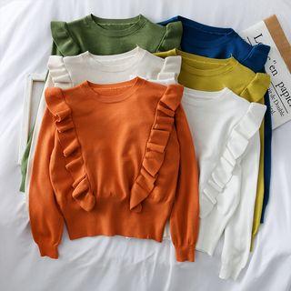 Ruffled Loose-fit Sweater