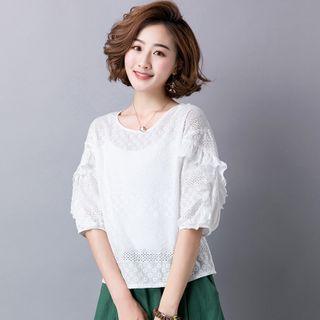 Plain Semi Lantern-sleeve T Shirt