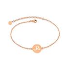 Simple Fashion Plated Rose Gold Twelve Zodiac Leo Round 316l Stainless Steel Bracelet Rose Gold - One Size
