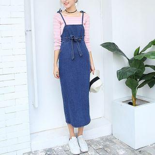 Spaghetti Strap Dungaree Midi Dress