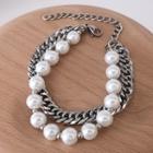 Beaded Chain Bracelet White - One Size