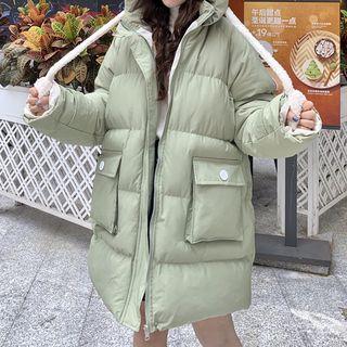 Loose-fit Fleece Hooded Cardigan