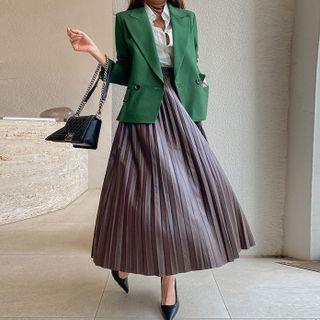 Peaked-lapel Double-button Blazer