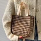 Houndstooth Canvas Mini Tote Bag