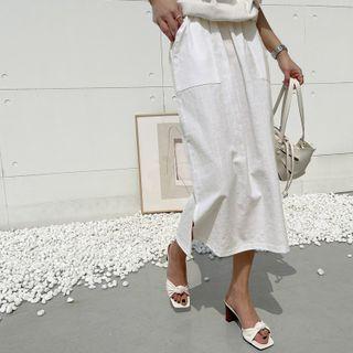 Long Cotton Pencil Skirt