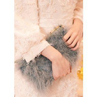 Wristlet Faux-fur Clutch