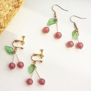 Bead Cherry Fringed Earring
