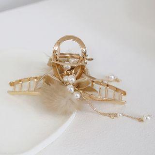 Pom Pom Hair Claw Gold - One Size
