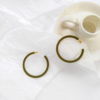 Open Hoop Drop Earring 1 Pair - Ear Studs - S925 Silver - One Size