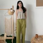 Pintuck-trim Cuff-hem Pants