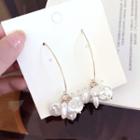 Shell Drop Earring 1 Pair - Steel Stud - Gold - One Size
