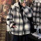 Fleece Plaid Padded Jacket