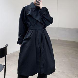 Lapel Oversize Long Coat With Belt