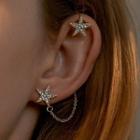 Rhinestone Star Ear Cuff 1 Pair - 01kc-8049 - Gold - One Size