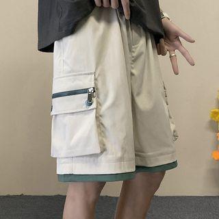 Color Block Straight Leg Cargo Pants
