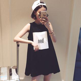 Sleeveless Lettering A-line Dress