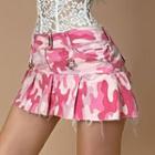Camo Print Mini A-line Skirt