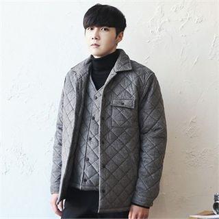 Multi-pocket Snap-button Quilted Jacket