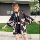 Crane Print Jacket As Shown In Figure - One Size
