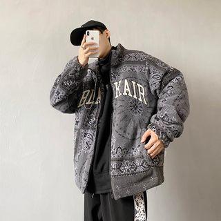 Printed Letter Zip Jacket