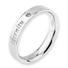 18k White Gold Eternity Engraved Diamond Solitaire Women Ring Band (0.01ct)