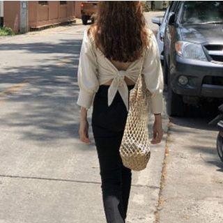 Tie-back Square Neck Blouse