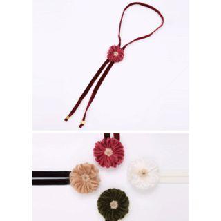 Corsage Velvet Bolo Neck Tie