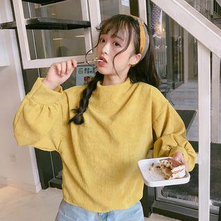 Corduroy Mock Neck Pullover