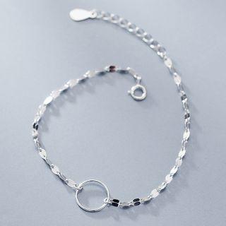 925 Sterling Silver Circle Bracelet S925 Silver - Bracelet - Silver - One Size