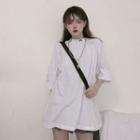3/4-sleeve Embroidered Moon T-shirt