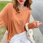 Long-sleeve Loose T-shirt In 5 Colors