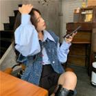 Long-sleeve Loose-fit Shirt / Sleeveless Tweed Frayed Jacket (various Designs)