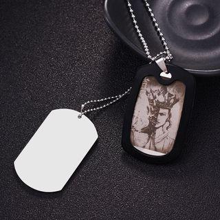 Stainless Steel Name Tag Pendant Necklace