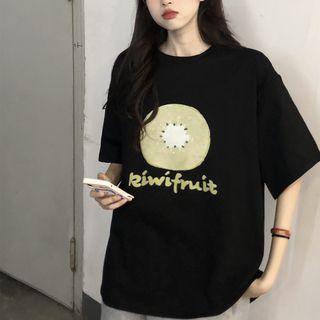 Short-sleeve Kiwi Print T-shirt