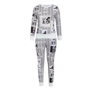 Set: Letter Print Top + Cotton Pants