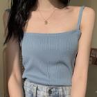 Knitted Plain Cropped Camisole Top