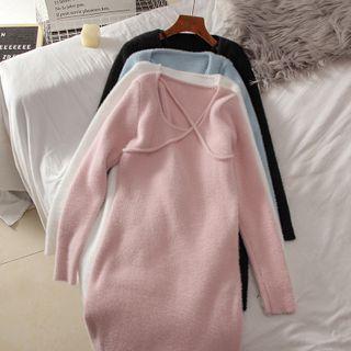 Crisscross Knit Sheath Dress