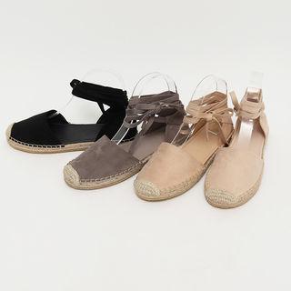 Tie-up Faux-suede Espadrille Flats