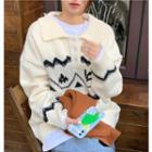 Pattern Loose-fit Sweater White - One Size