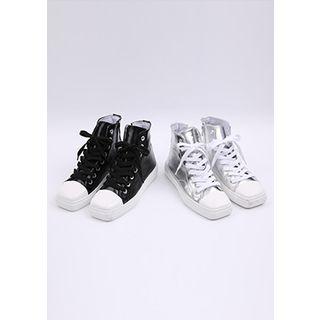 Square-toe L Me High-top Sneakers