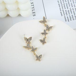 Butterfly Dangle Earring 1 Pair - 925 Silver Earrings - One Size