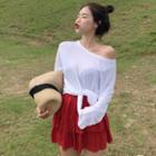 Long-sleeve T-shirt / A-line Mini Skirt