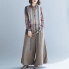 Striped Shirt / Wide Leg Pants