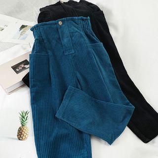 Corduroy High-waist Harem Pants