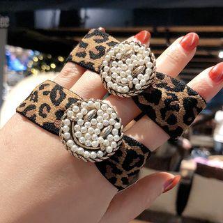 Leopard Print Smiley Face Hair Band 1358 - Leopard - One Size