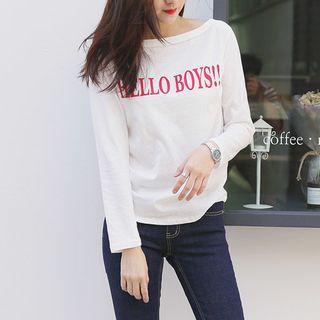 Off-shoulder Printed T-shirt